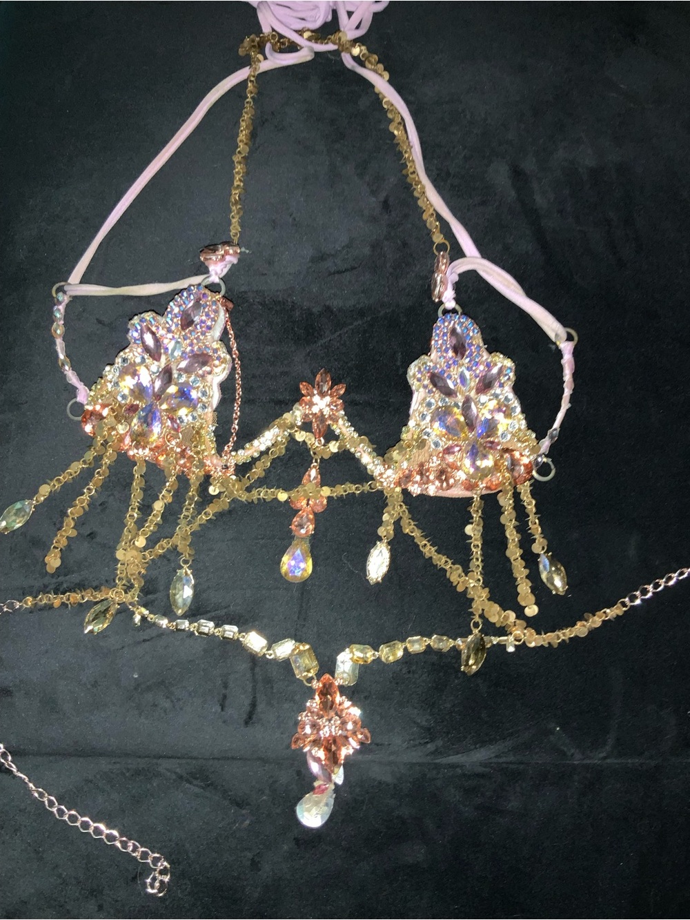 Pretty crystal rhinestone bra